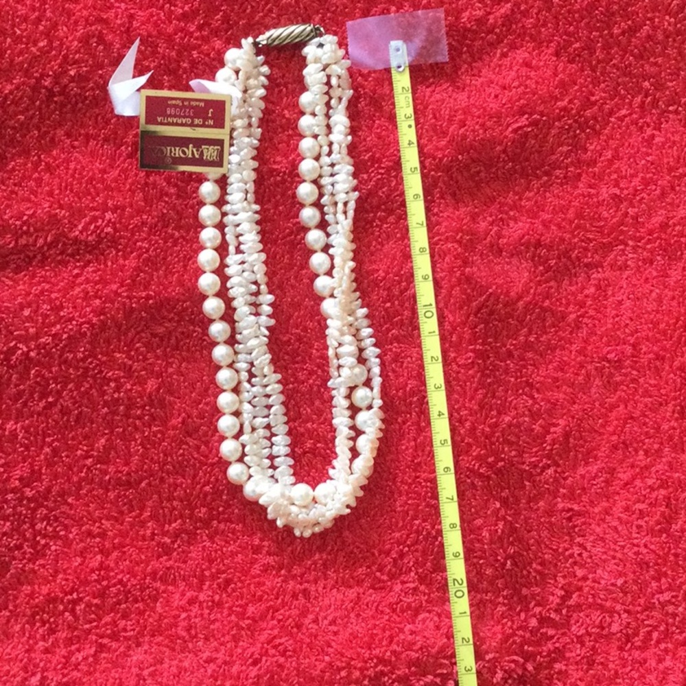 Authentic Majorica pearl from Spain .Multi  trend necklace
